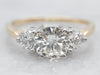Two Tone Three Stone Diamond Engagement Ring