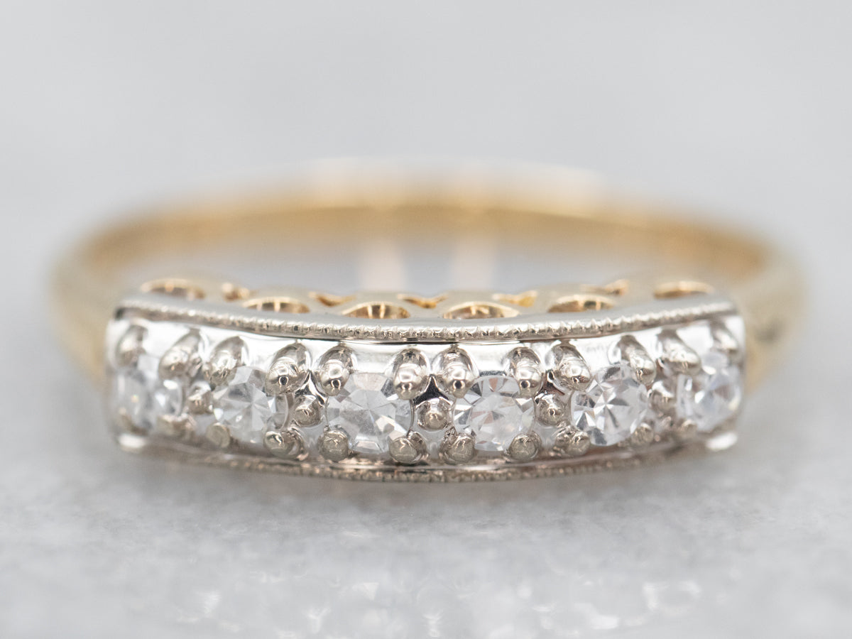Two Tone Diamond Wedding Band