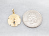 Yellow Gold Sand Dollar Pendant with Diamond Accent
