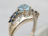 White Gold Blue Topaz and Sapphire Ring