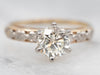 Two Tone Diamond Solitaire Engagement Ring