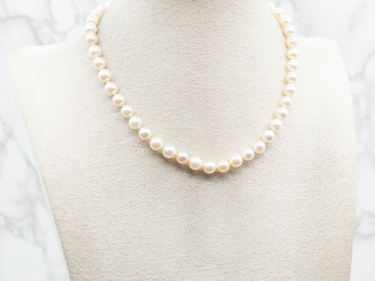 Yellow Gold Pearl Necklace