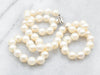 Vintage Saltwater Pearl Necklace with Pearl on Clasp