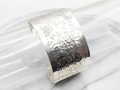 Sterling Silver Hammered Cuff Bracelet by Artist Jo Michels