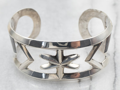 Sterling Silver Native American Cast Cuff Bracelet