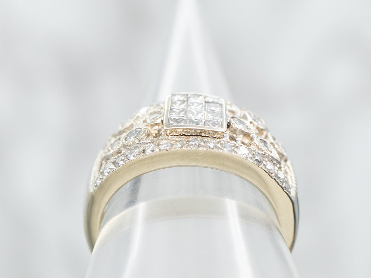 Stunning Diamond Cluster Cocktail Band