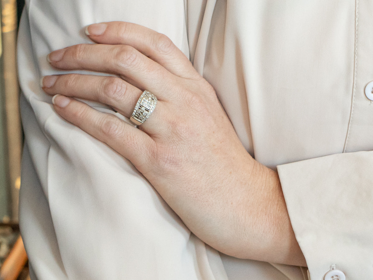 Stunning Diamond Cluster Cocktail Band