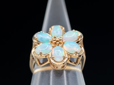Vintage Australian Opal Flower Ring