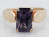 Emerald Cut Purple Spinel Solitaire Ring