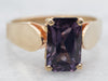 Emerald Cut Purple Spinel Solitaire Ring