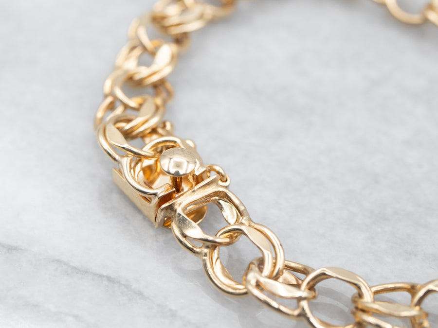 Yellow Gold Charm Bracelet with Box Clasp