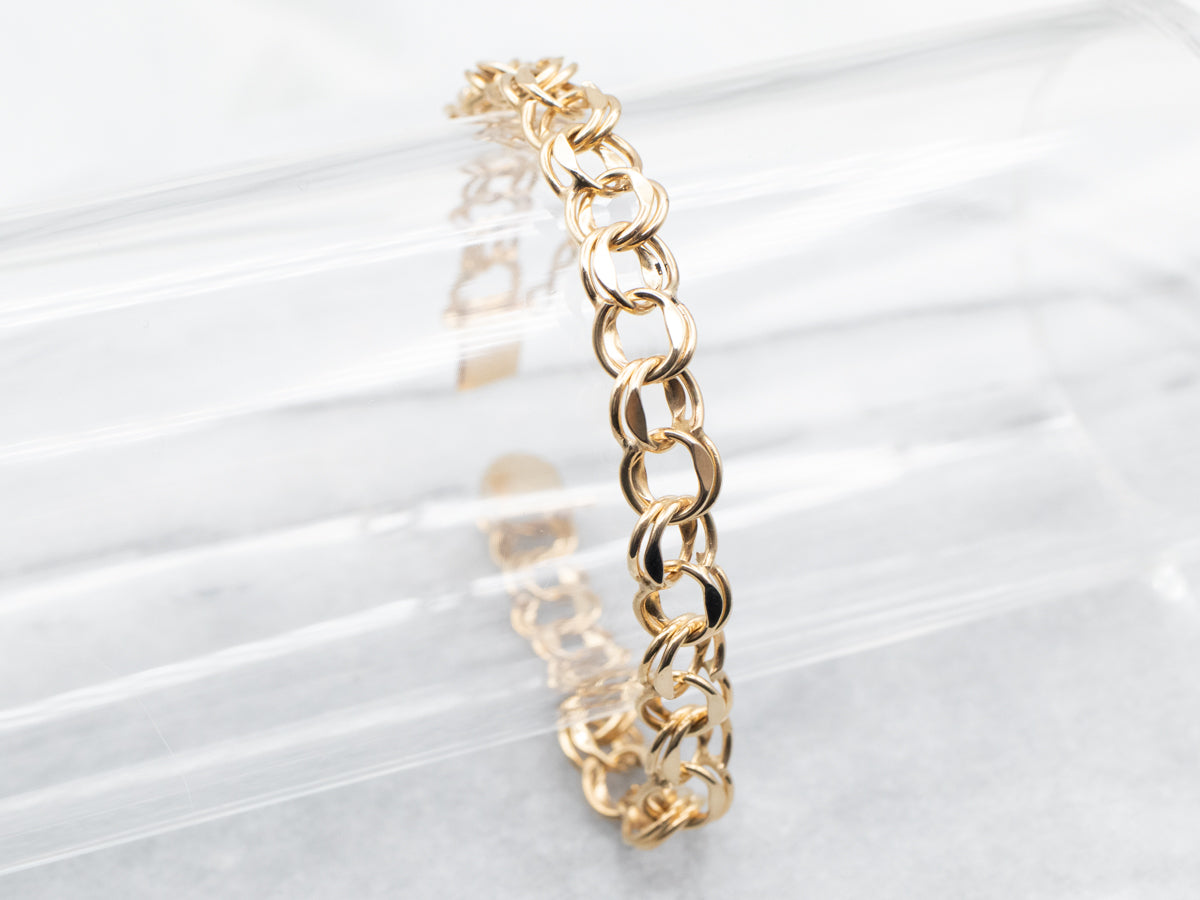 Yellow Gold Charm Bracelet with Box Clasp