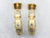 Yellow Gold Brushed Finished Yellow and Blue Sapphire Half Hoop Earrings