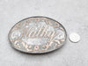 Sterling Silver and Rose Gold "KATHY" Belt Buckle with Ruby Accents