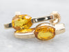 Yellow Gold Oval Cut Yellow Sapphire Bar Stud Earrings