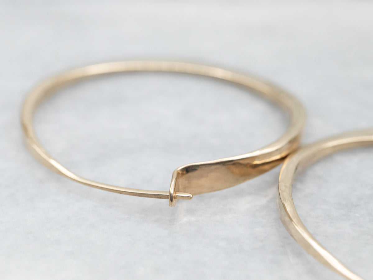 Tapered Gold Flat Hoop Earrings