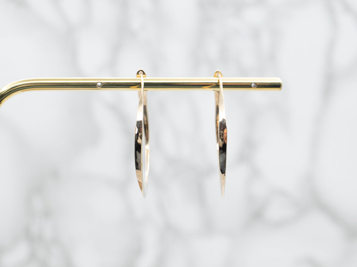 Tapered Gold Flat Hoop Earrings