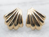 Vintage Gold Shell Shaped Stud Earrings