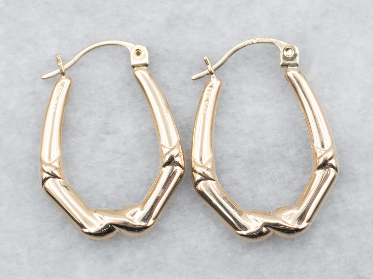 Yellow Gold Hollow Geometric Hoop Earrings
