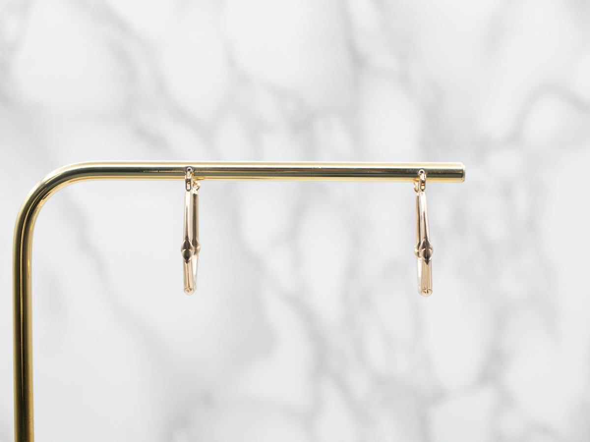 Yellow Gold Hollow Geometric Hoop Earrings