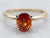 Two Tone Hessonite Garnet Solitaire Ring