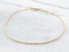 Yellow Gold Rope Twist Chain Bracelet with Barrel Clasp