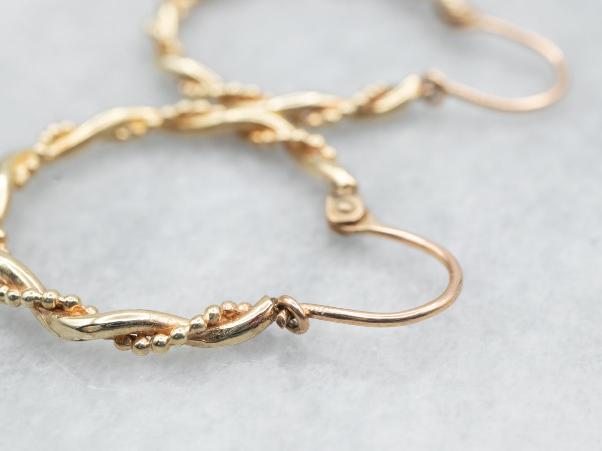 Yellow Gold Twisted Hoop Earrings