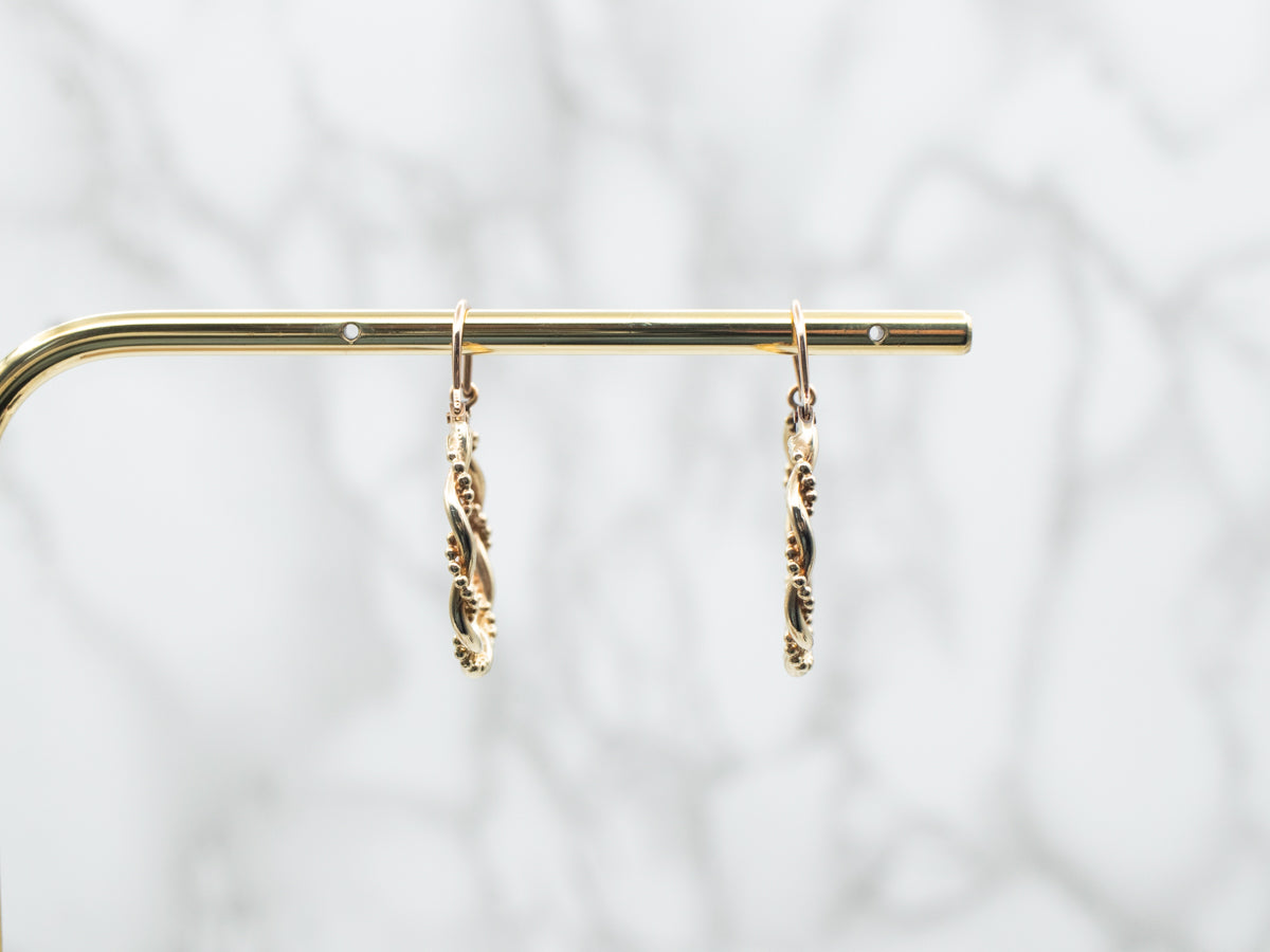 Yellow Gold Twisted Hoop Earrings