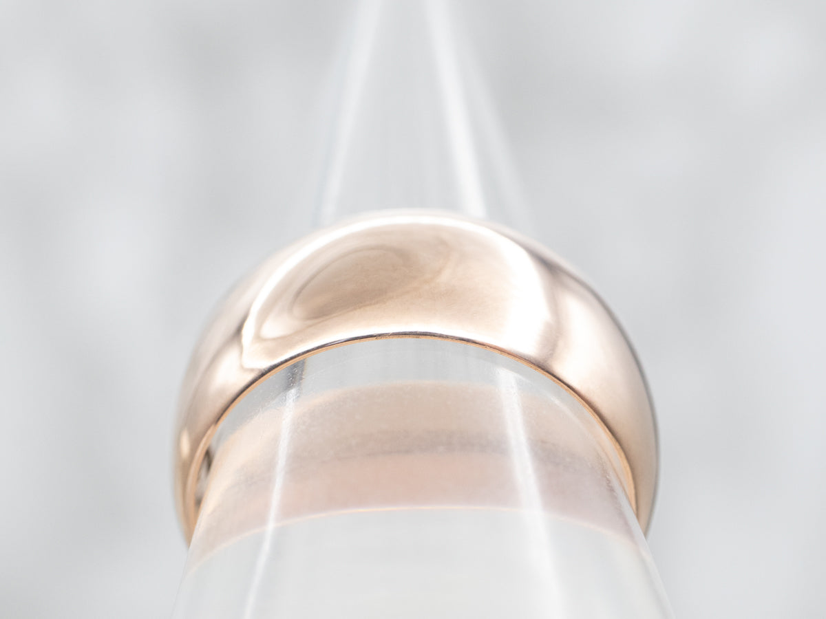 Rose Gold Wide Plain Wedding Band