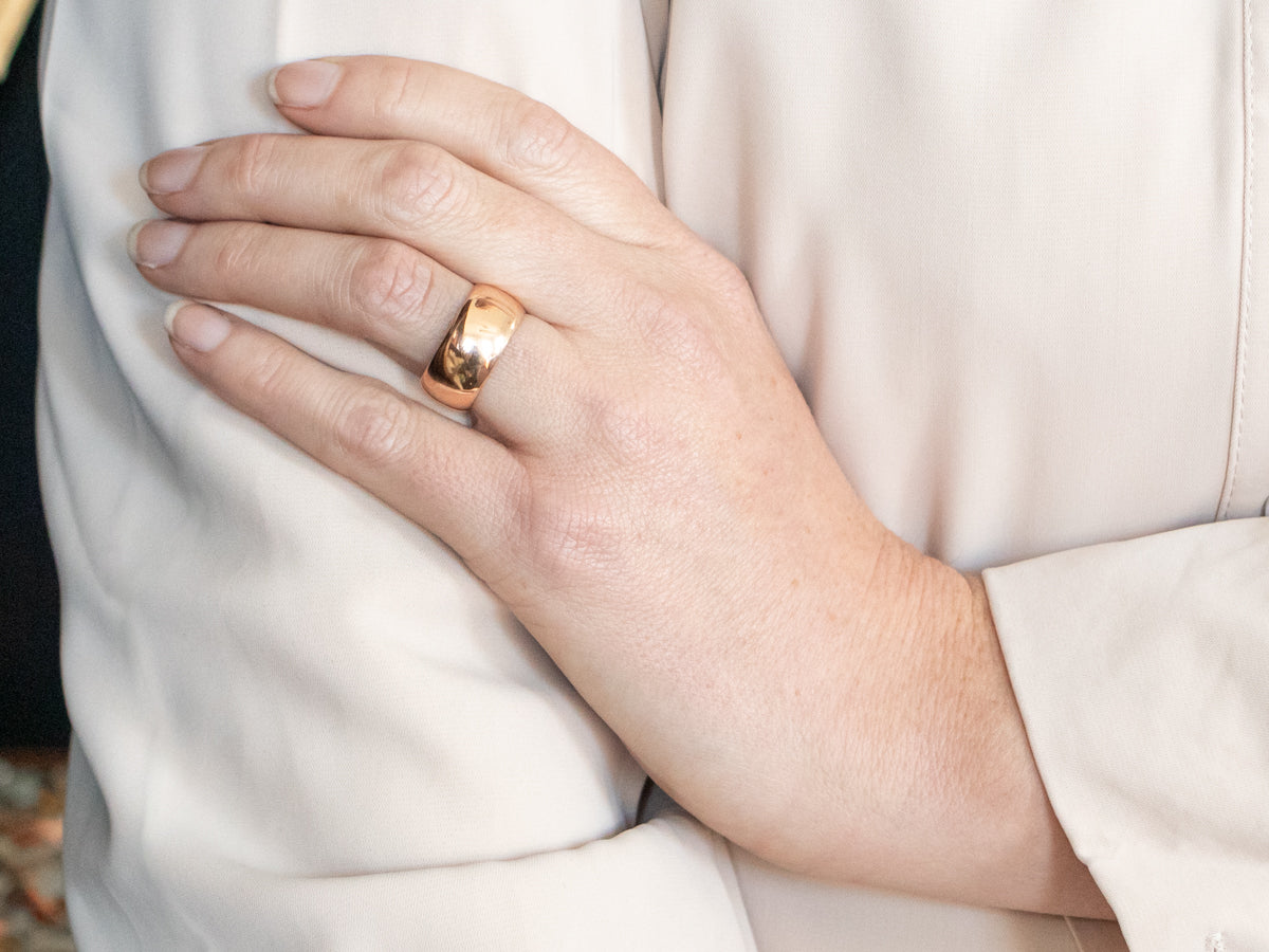 Rose Gold Wide Plain Wedding Band
