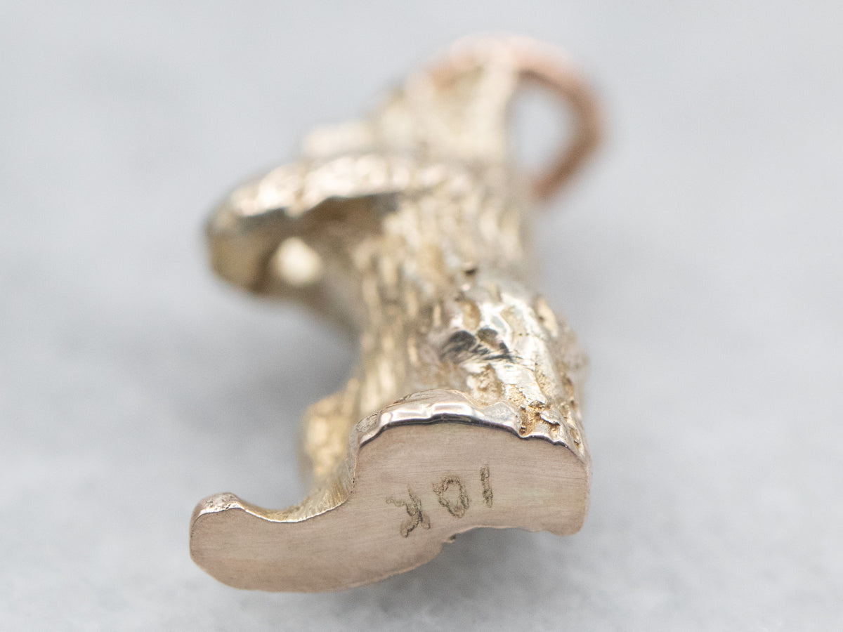 Vintage Gold Standing Bear Charm