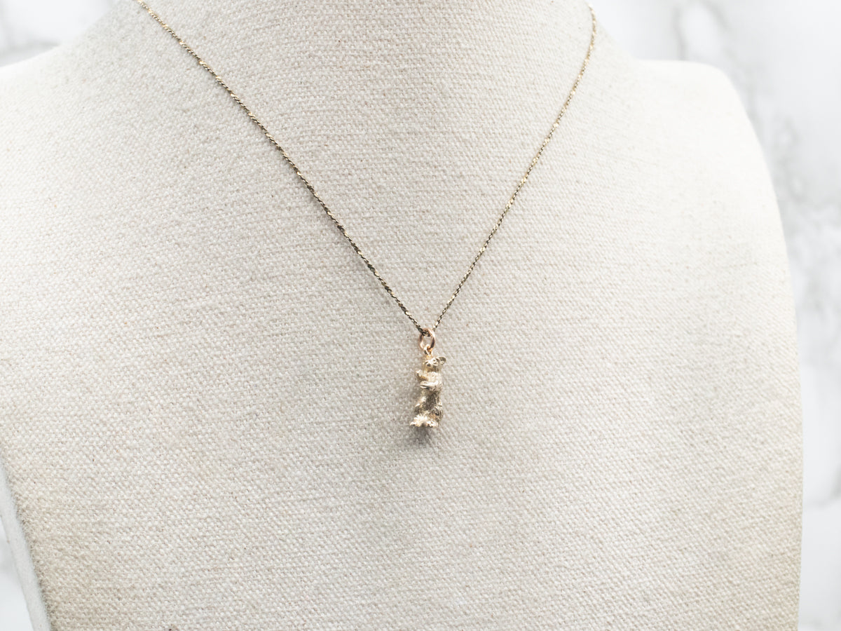 Vintage Gold Standing Bear Charm