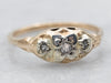Retro Three Stone Diamond Engagement Ring