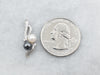 White Gold Saltwater Pearl and Hematite Pendant with Diamond Accents
