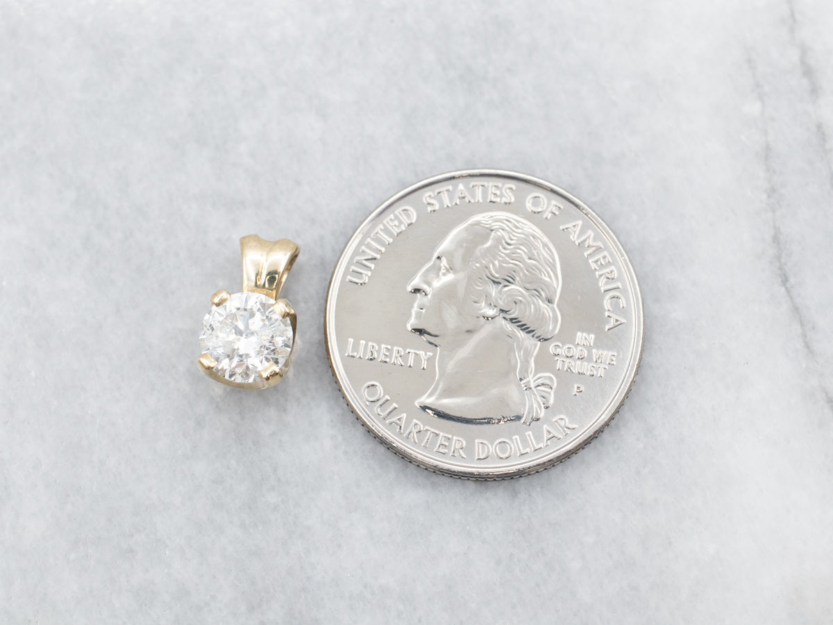 Yellow Gold Diamond Solitaire Pendant