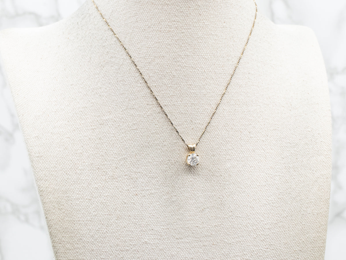 Yellow Gold Diamond Solitaire Pendant