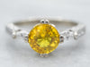 Modern Yellow Sapphire and Diamond Engagement Ring