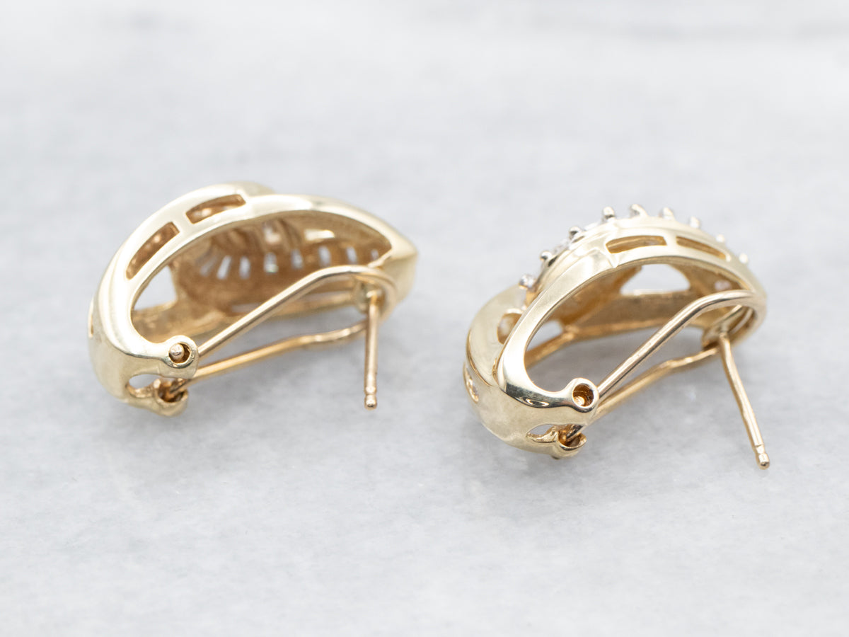 Round and Baguette Cut Diamond Earrings