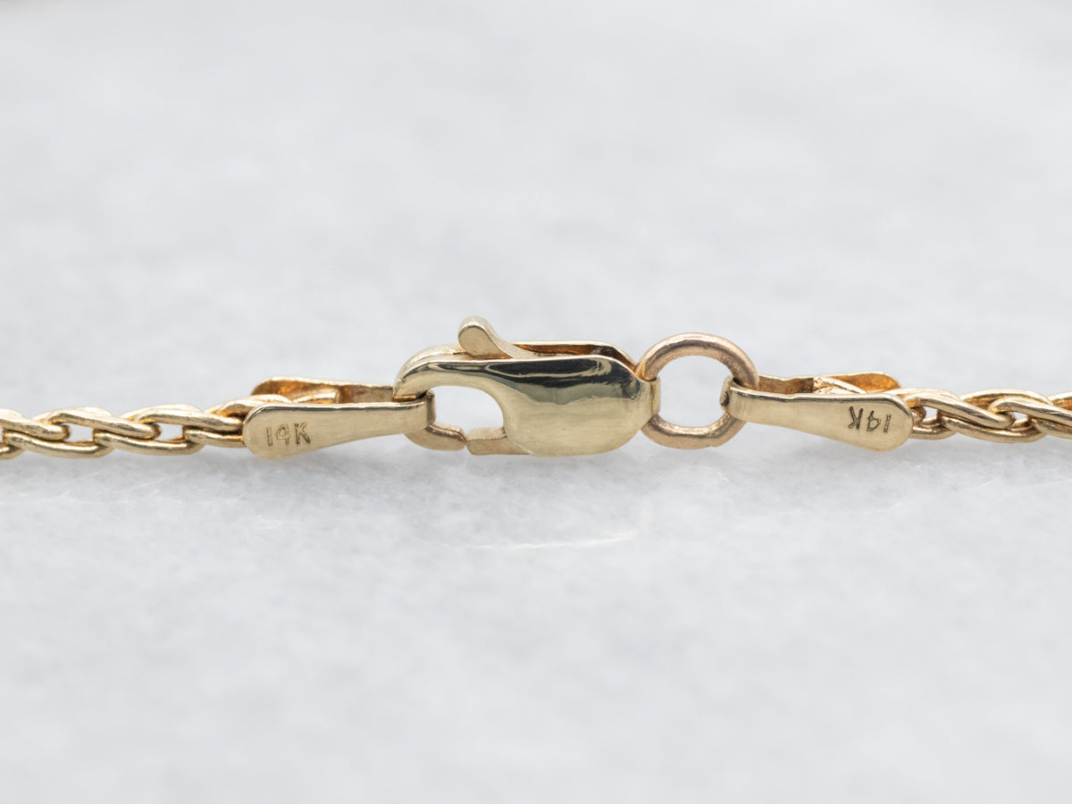 Long Gold Woven Chain with Lobster Clasp