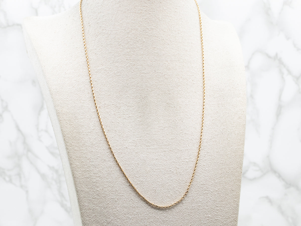 Long Gold Woven Chain with Lobster Clasp