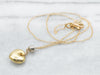 Yellow and White Gold Heart and Diamond Pendant on Cable chain with Lobster Clasp