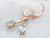 Rose Gold Emerald Cut Blue Topaz Drop Earrings