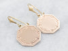 Rose and Yellow Gold Octagonal Cufflink Conversion Drop Earrings