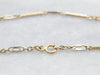 Yellow Gold Textured Bar Link Chain with Spring Ring Clasp