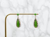 Yellow Gold Pear and Round Cut Jade Drop Earrings