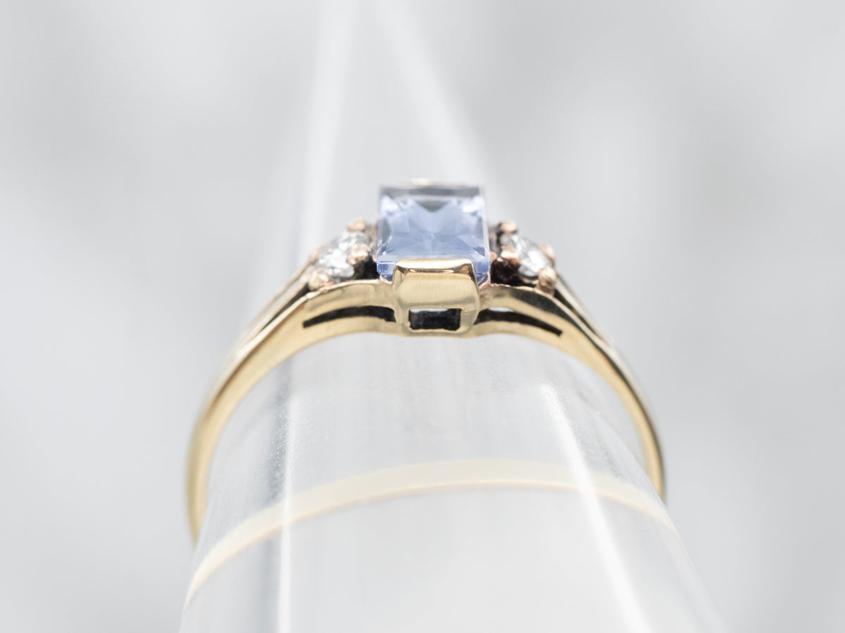 Stunning Purple Sapphire Ring with Diamond Accents