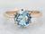 Yellow Gold Blue Topaz Solitaire Ring