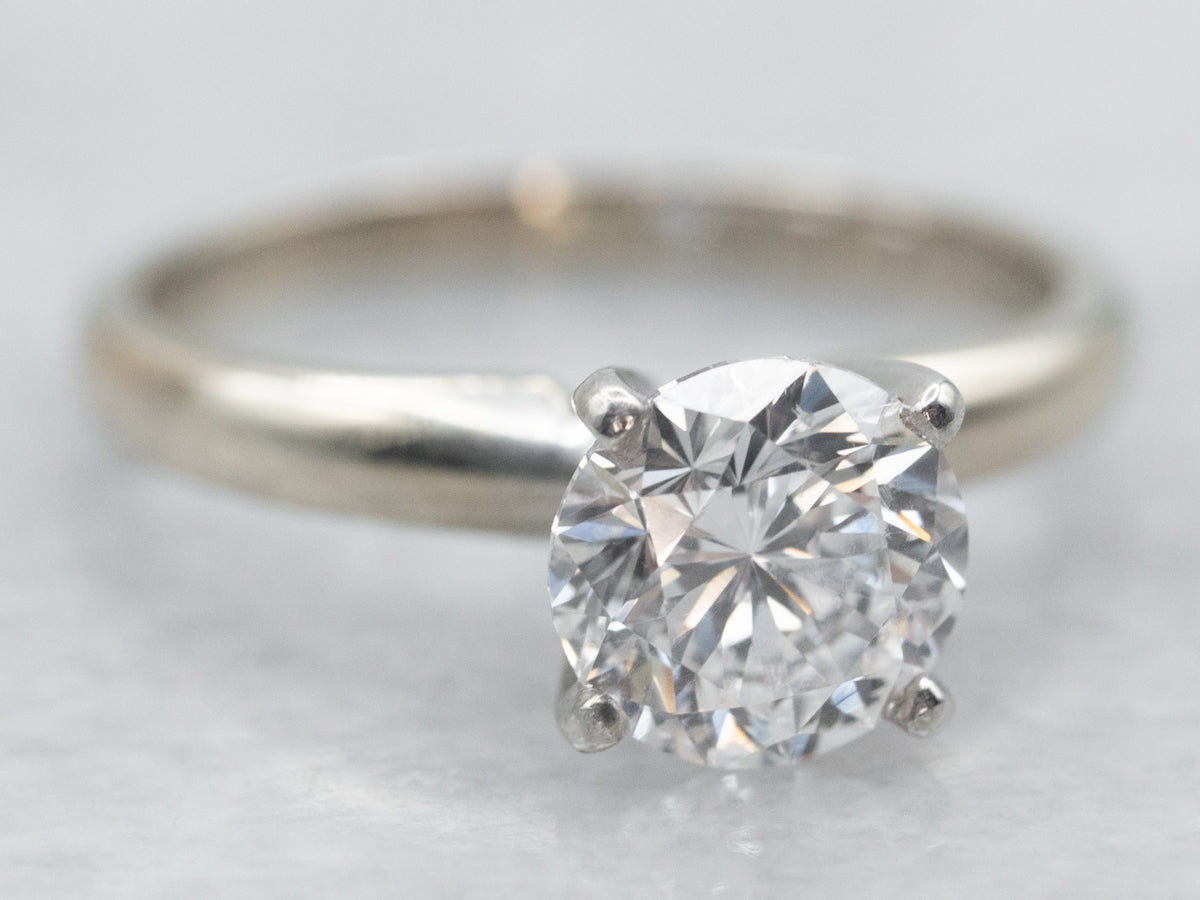 White Gold and Platinum The Leo GSI Certified Diamond Engagement Ring with Diamond Accent on Inside of Band