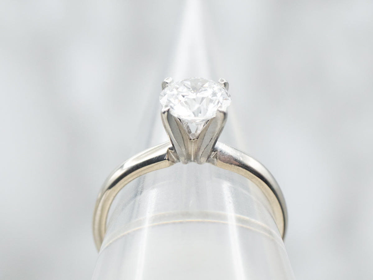 White Gold and Platinum The Leo GSI Certified Diamond Engagement Ring with Diamond Accent on Inside of Band