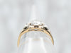 Yellow and White Gold Diamond Engagement Ring with Diamond Accents